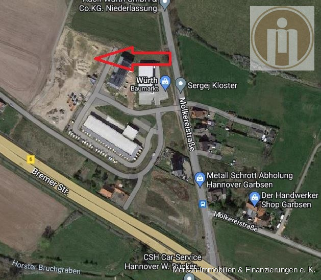 Bild Google Maps markiert Halle Garbsen