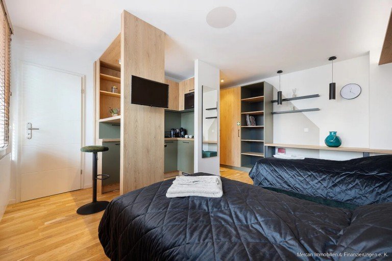 3. Schlafbereich Hannover Etagenwohnung M�bliertes hochwertiges 1- Zimmer Apartment im Stadtzentrum von Hannover