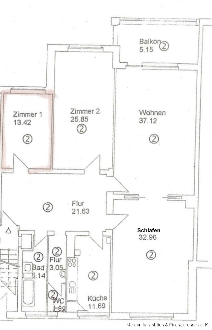 Grundriss f�r Inserat Erdgeschosswohnung Hannover