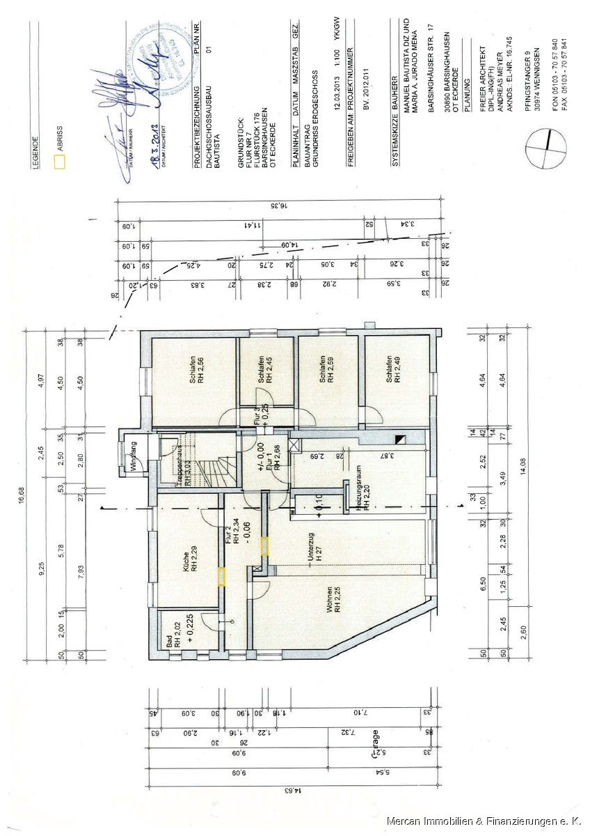 Grundrisse EG Einfamilienhaus Barsinghausen / Eckerde