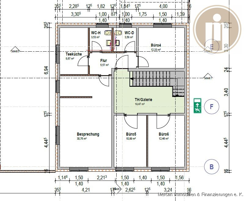 Grundriss B�rotrakt OG Halle Garbsen