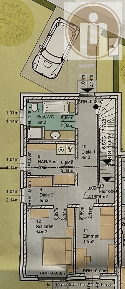 Grundriss 1. OG Maisonettewohnung Wennigsen