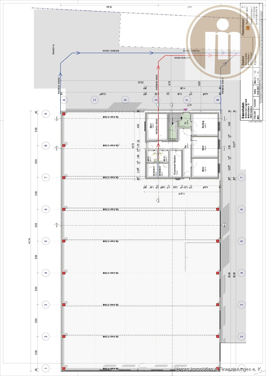 Grundriss EG Halle und B�rotrakt Halle Garbsen