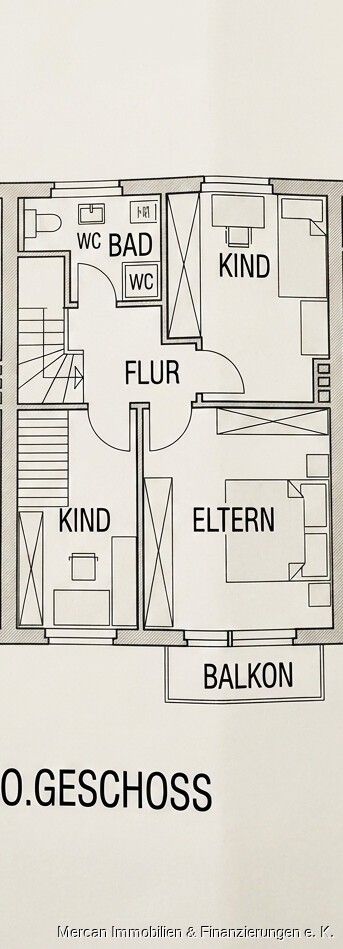Grundriss OG Reihenmittelhaus Peine / V�hrum