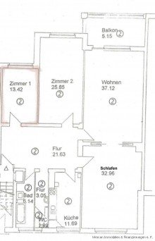 Grundriss f�r Inserat Wundersch�ne, seltene Gelegenheit im Herzen der S�dstadt, 4 Zimmer mit ca. 165 m� und Wintergarten