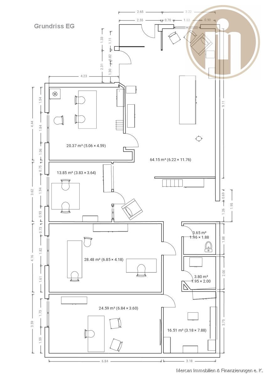 Grundrisse B�rogeb�ude EG B�rofl�che Hannover