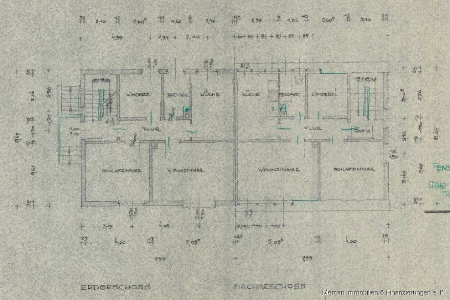 Grundriss EG und DG Doppelhaush�lfte Hannover / Anderten