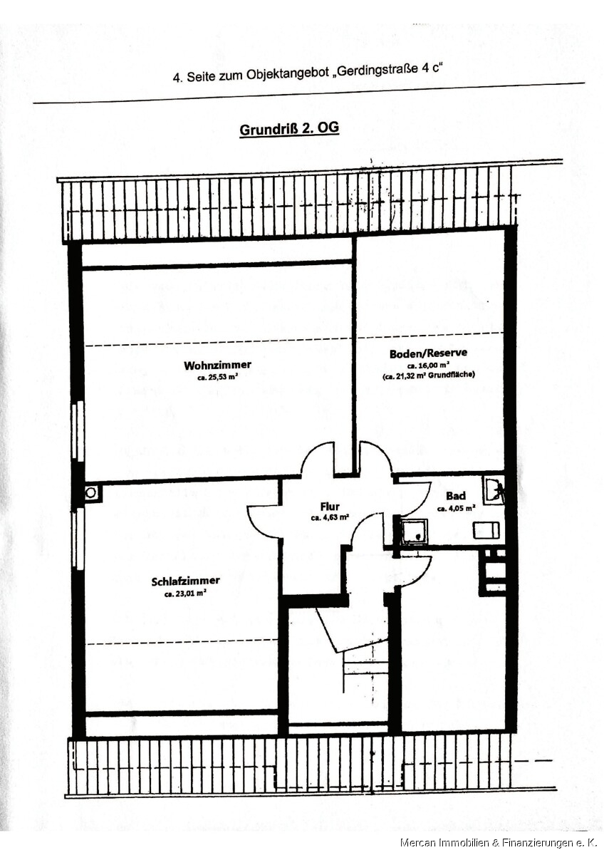 Grundriss DG Maisonettewohnung Hannover / Bemerode